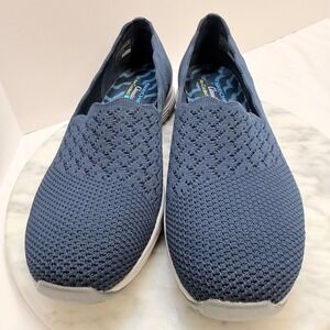 Skechers Classic Fit Air Cooled‎ Memory Foam Slips On Navy 49481 Women Sz 9.5